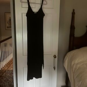 Demi supply company fringe overlay black tank dress